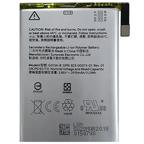 Replacement for GOOGLE PIXEL 3 G013A-B GVBT/SCS BATTERY - Quality Phone Parts in Sri Lanka